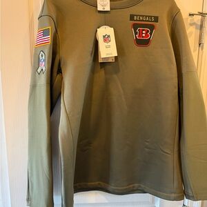 NWT Nike Cincinnati Bengals Salute to Service Therma-FIT Pullover Crew M